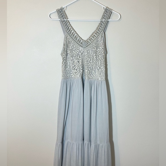 Sundance Maxi Dress Gray Embroidered Sequins Sleeveless Lined New Womens XS - Picture 2 of 7